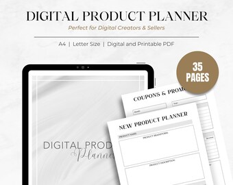 Easy Digital Product Planner, Printable PDF for Entrepreneurs and Small Business Owners, Small Business Planning Tool