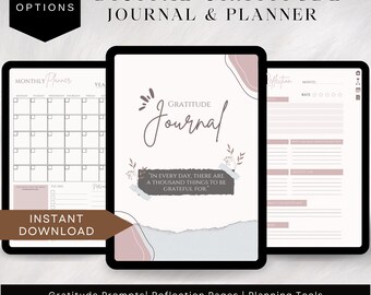 Digital Gratitude Journal and Planner, Reusable PDF, Daily Reflection Planner, GoodNotes & Notability Compatible, 8.5x11 size
