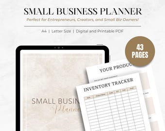 Digital Small Business Planner, Printable Business Planner, Planner for Entrepreneurs, Printable Business Planner, Checklist, Trackers