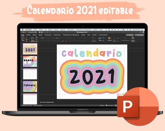 Calendario 2021 Editable usando Power Point