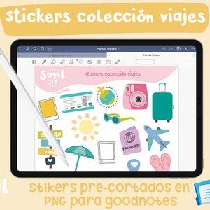 Stickers Digitales para Goodnotes pre-cortados Colección Viajes imagen 1
