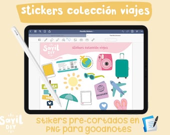 Stickers Digitales para Goodnotes pre-cortados | Colección Viajes