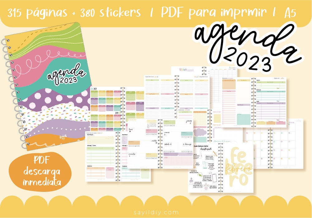 Planner Stickers DIY Digital Planner & Printable Organizer Pastel Color Tab  With Icons Png Svg Eps Pdf 
