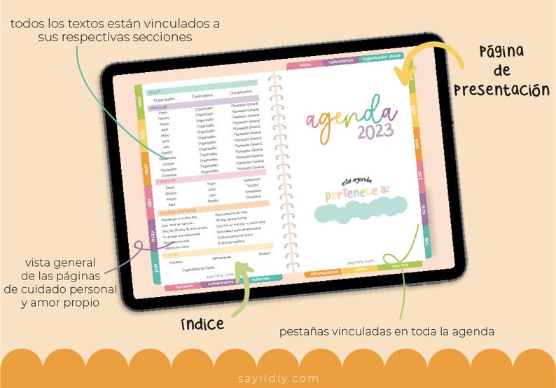 Agenda 2023 DIGITAL PDF interactivo compatible con Goodnotes imagen 2