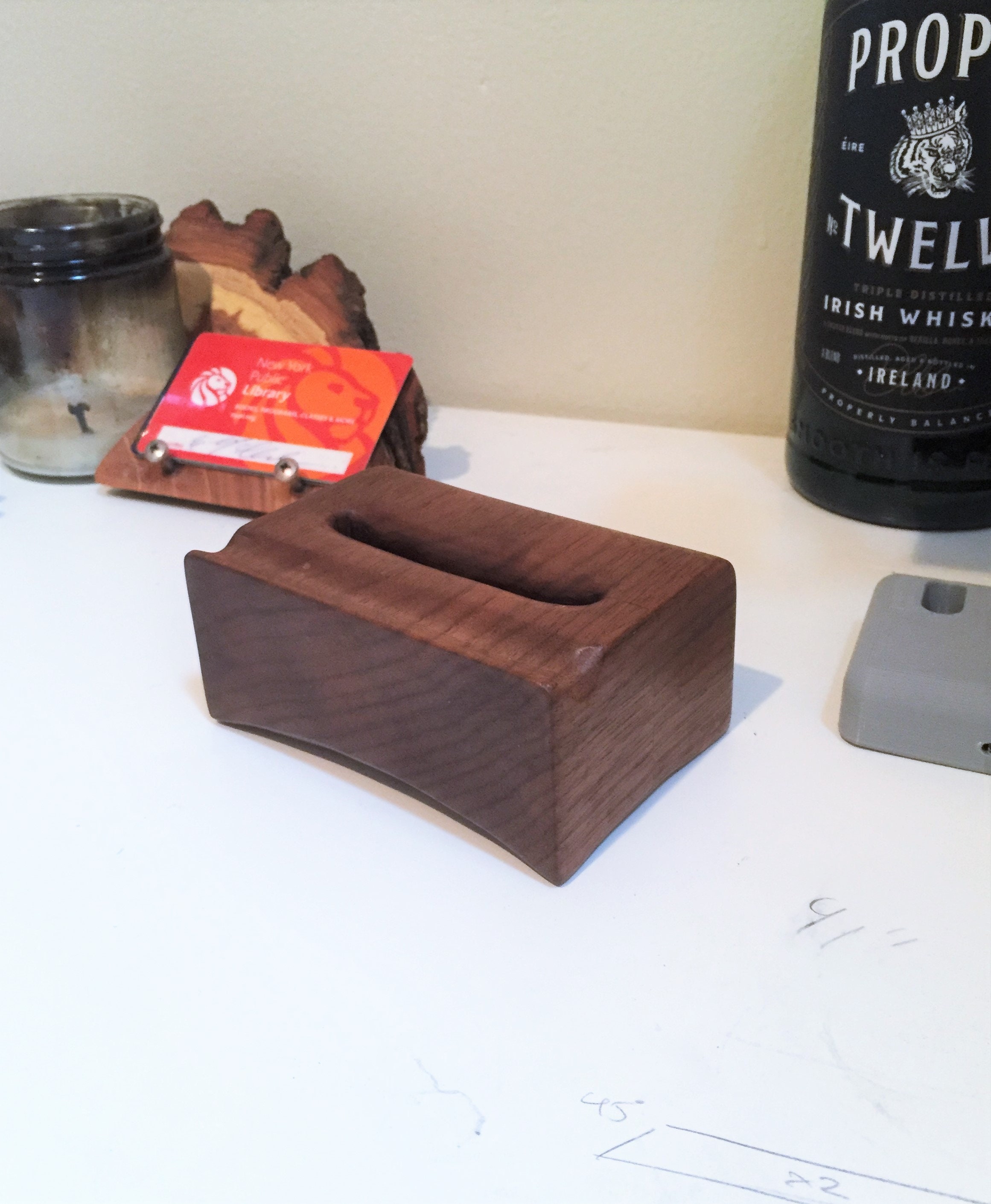 Walnut Desk Organizer Handmade Card & Special Pen/cil Holder Etsy