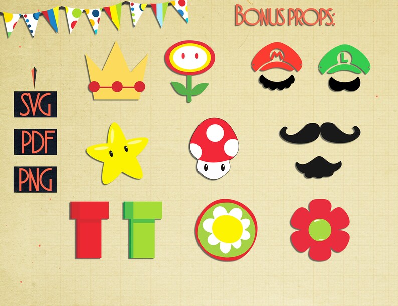 Download Ultimate Mario SVG Bundle Mario Scene Builder Super Mario | Etsy