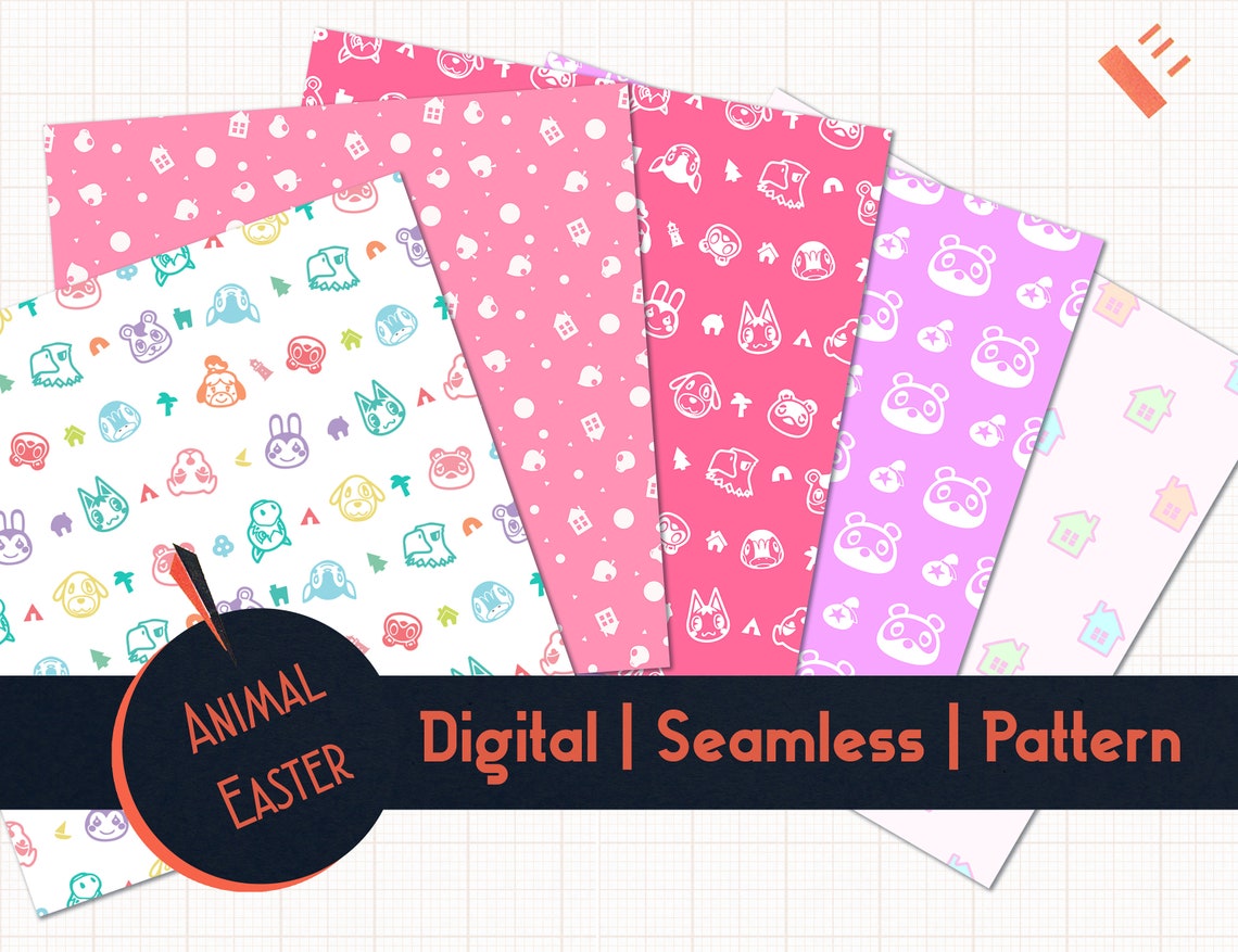 Animal Crossing Digital Paper Animal Crossing Seamless Etsy