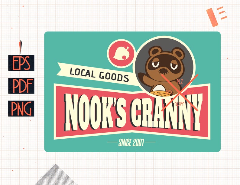 Download Tom Nook art Tom Nook Clip art Tom Nook vector Animal | Etsy