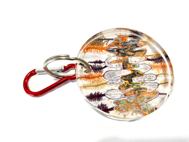 mushroom keychain crystal keychain bridesmaid gift mindfulness gift popular right now Boho keychain resin art cute school supplies