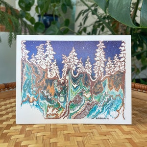 Carte de vœux d’hiver Vierge d’hiver Snowy Tree | wiccan décor, populaire en ce moment, cadeau de déménagement, côte nord-ouest, cadeau pour tout le monde
