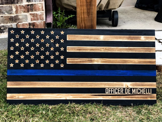 Personalized Wood Thin Blue Line Flag Wall Art Police Wooden Canada - Police Flag Wall Decor Personalized Wood Thin Blue Line Flag Wall Art Police Wooden Canada - Police Flag Wall Decor