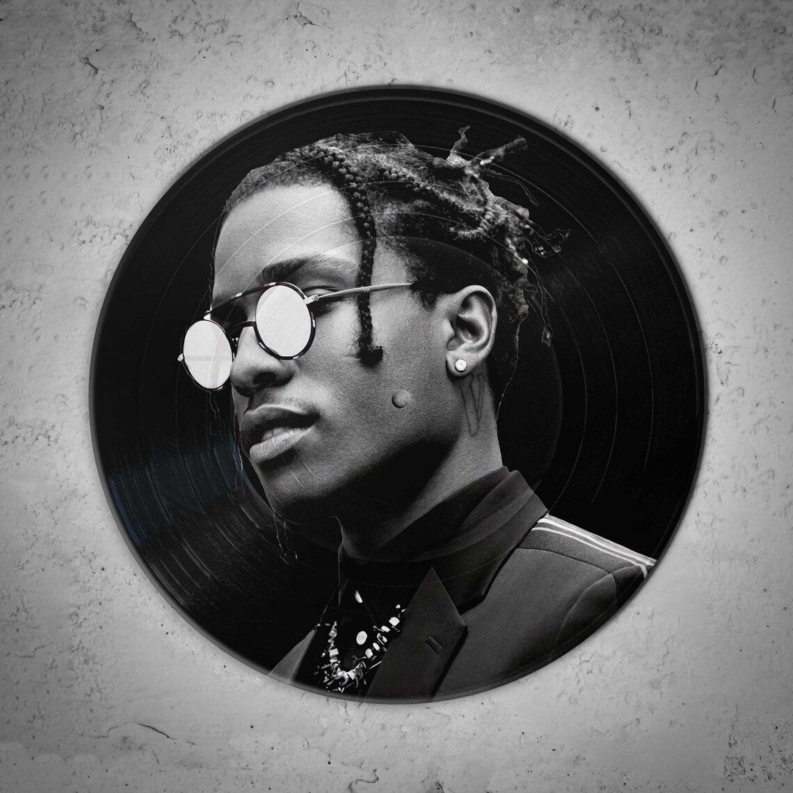 Asap Rocky Poster Printed on the Retro Vinyl Record Unique Home Decor Wonderful Gift for Your