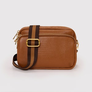 Crossbody Bag Leather Crossbody Bag Brown Tan&Brown