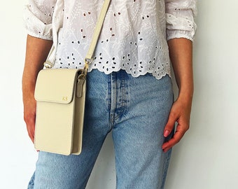 small leather bag - cream leather bag