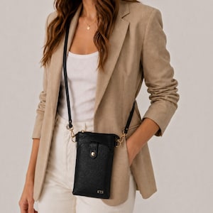 Personalized Leather Phone Bag, Various Colors