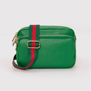Crossbody Bag Leather Crossbody Bag Green + Red&Green