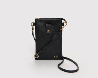 Personalized Leather Phone Bag, Various Colors