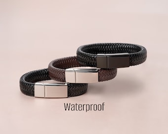 Personalized Mens Leather Bracelet