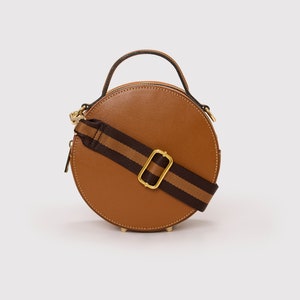 Leather Crossbody Bag Tan + Brown&Tan