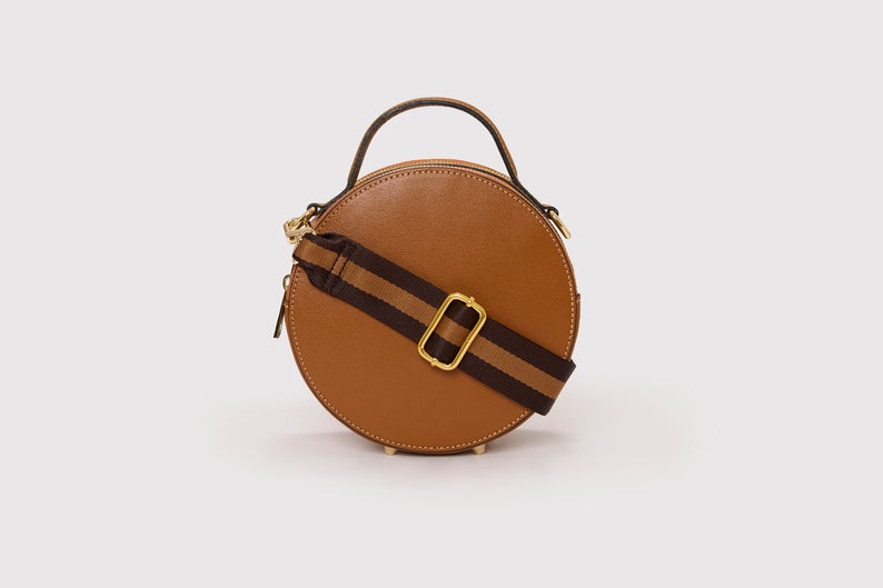 Leather Crossbody Bag Tan + Brown&Tan