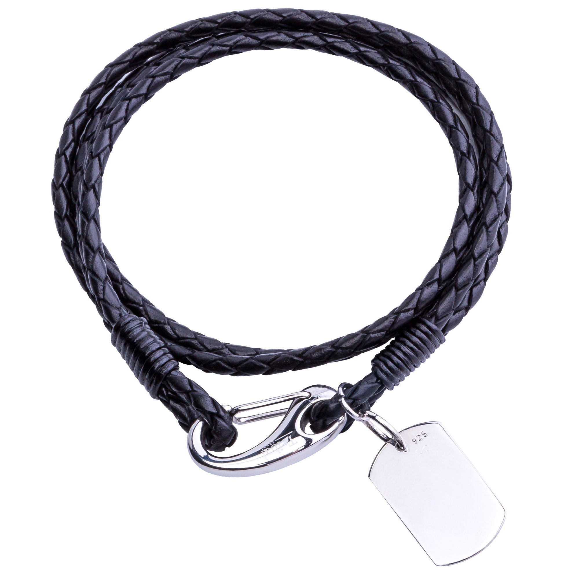 Personalised Silver Dog Tag Bracelet Etsy