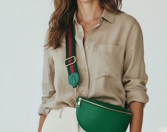 Grüne Crossbody Fanny Pack - personalisierte grüne Tasche