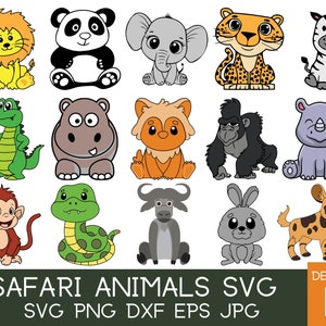 Safari animal SVG File, Kids room wall art, kids T shirts, Printable T shirt designs, Safari Animals Invitations,Safari Nursery,Safari Decor