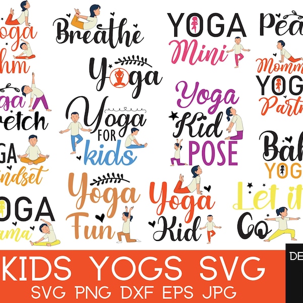 Kids Yoga Clipart for Moms,Mommy and Me Yoga,Kids Yoga tshirts,Yoga Classes for Kids,Kids Mediation Yoga,Kids Yoga Poses, KidsSVG Yoga Shirt