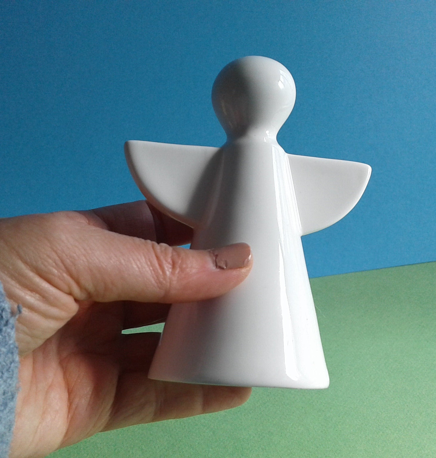 Jolie Salière en Forme d'ange, Céramiqie Blanche. Cadeau. Décoration. Collection. Arts de La Table.