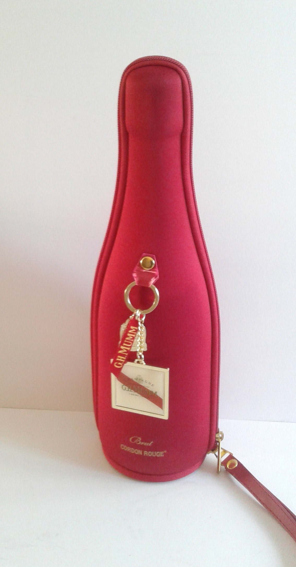 Rare Étui Fraicheur à Champagne Rouge. Pour Bouteille de 75Cl. Fêtes. Noël. Nouvel An.