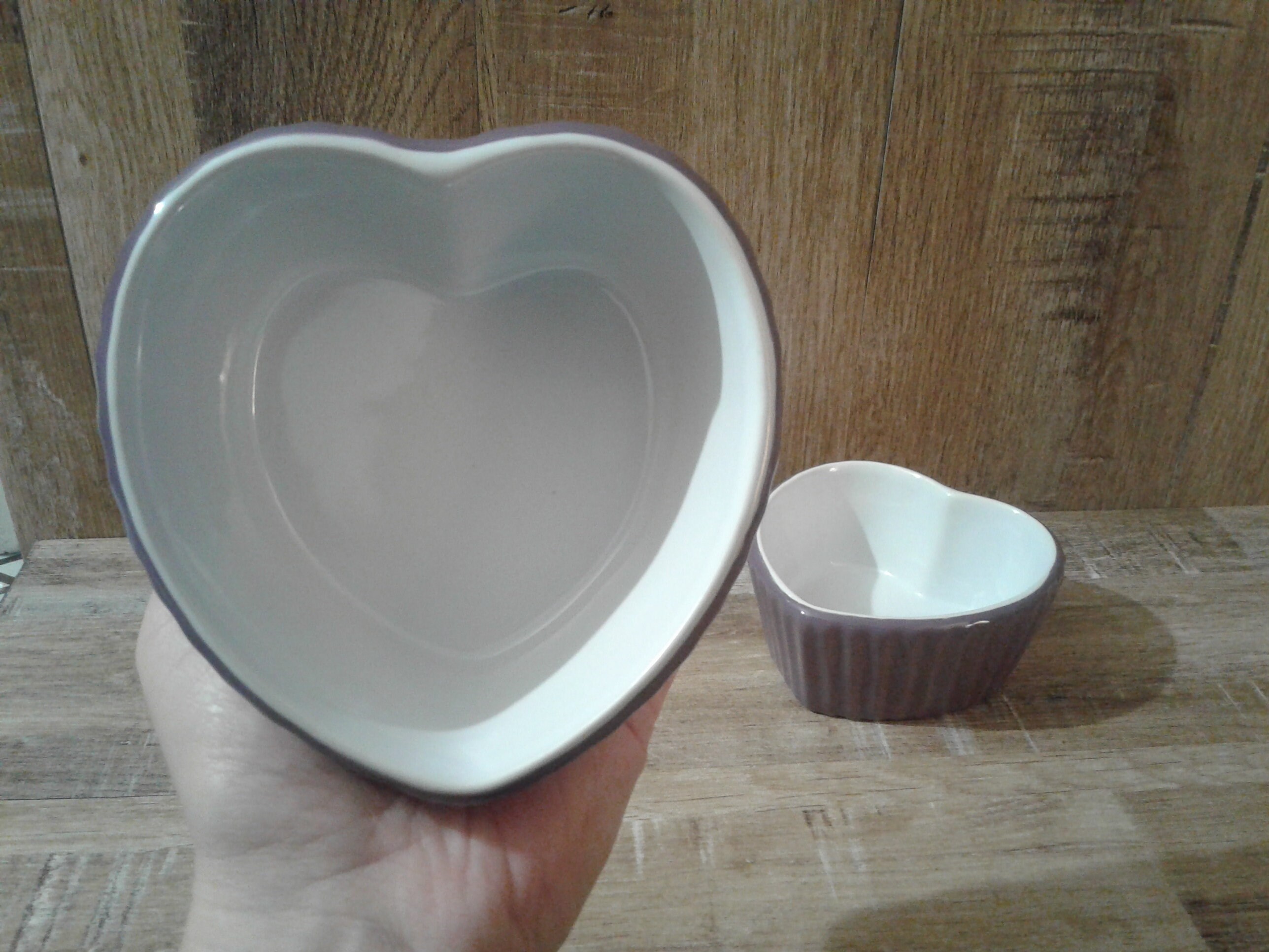 Set of TWO RAMEKINS in the Shape of HEARTS White Color and Etsy