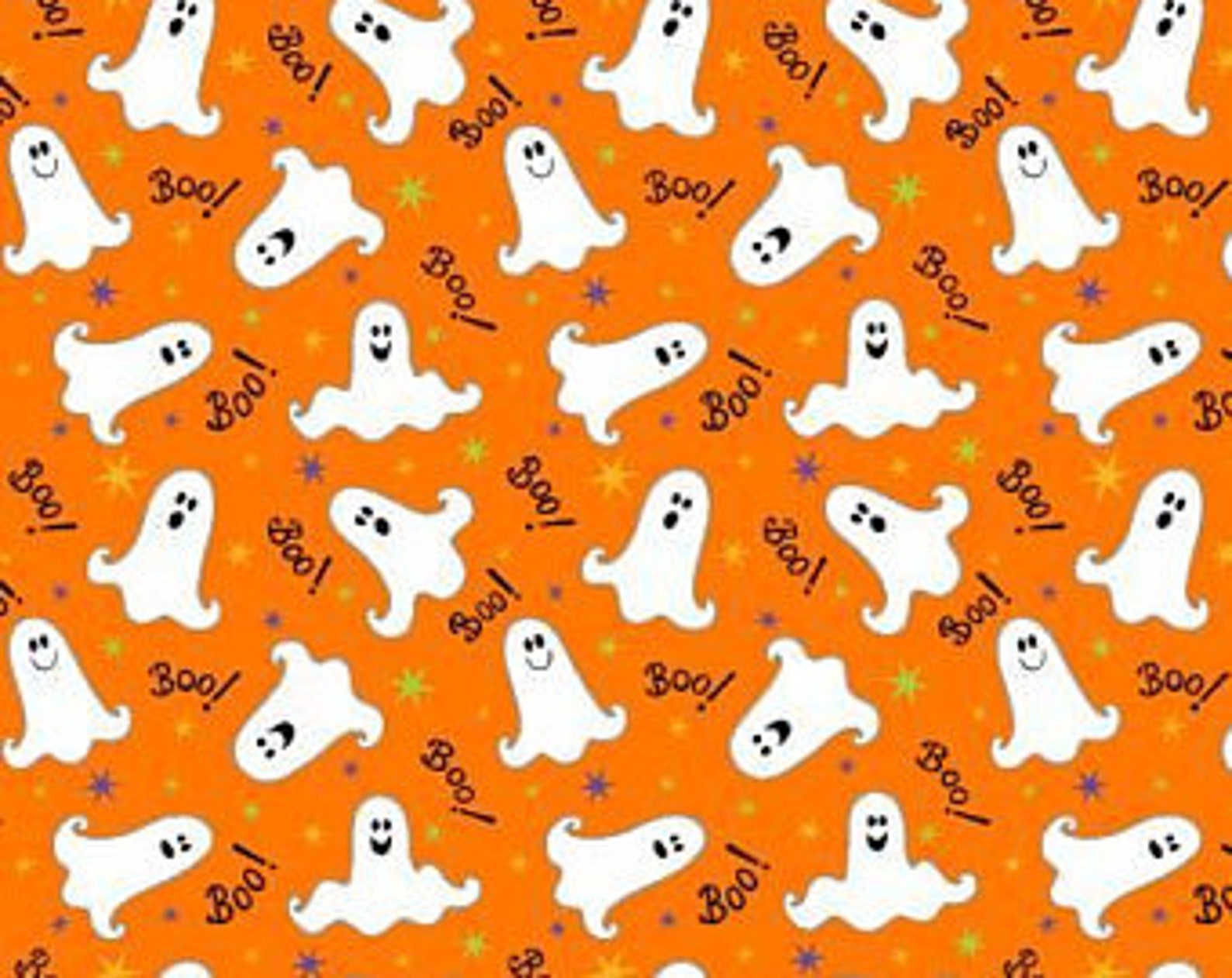 Glow In The Dark Fabric Halloween Ghosts Cotton Half Yard By Etsy