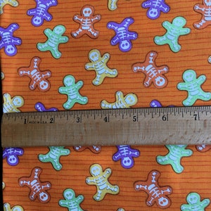 Glow In The Dark Fabric Halloween Glow Ghosts Collection Skeleton Bones Cotton Half Yard