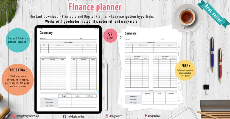 Finance Planner Printable Financial Journal Budget Template - Etsy