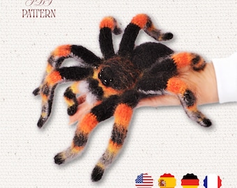 Modèle au crochet – Tarentule mexicaine à genoux | Araignée amigurumi réaliste | Tutoriel PDF.