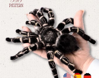 Crochet Pattern – Zebraknee Tarantula Tarantula | Realistic Amigurumi Spider | PDF Tutorial.