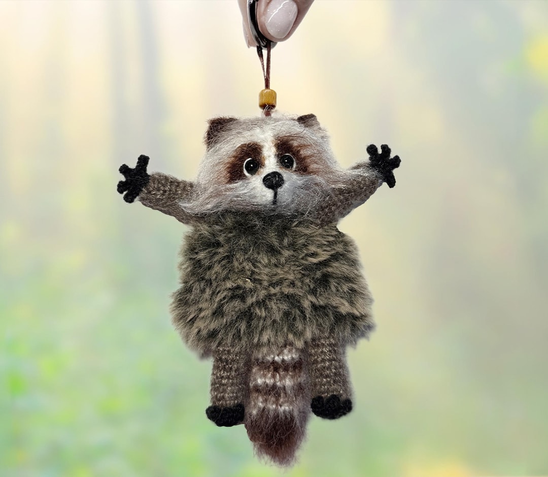 raccoon Buy Crocheted Keychain Raccoon. Amigurumi Raccoon. Plush & Stress
