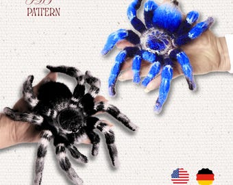 Crochet Spider Pattern: Whiteknee & Cobalt Blue Tarantulas (PDF Tutorial)