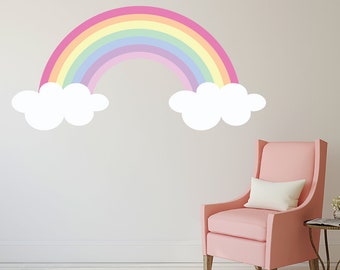 Rainbow Wall Art Decal Girls Nursery Bedroom Vinyl Wall Decor