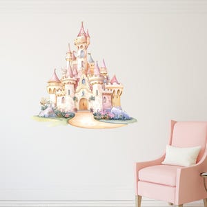 Väggdekor slott, barnrum, magiskt tema, barnrum, vinylklistermärke
