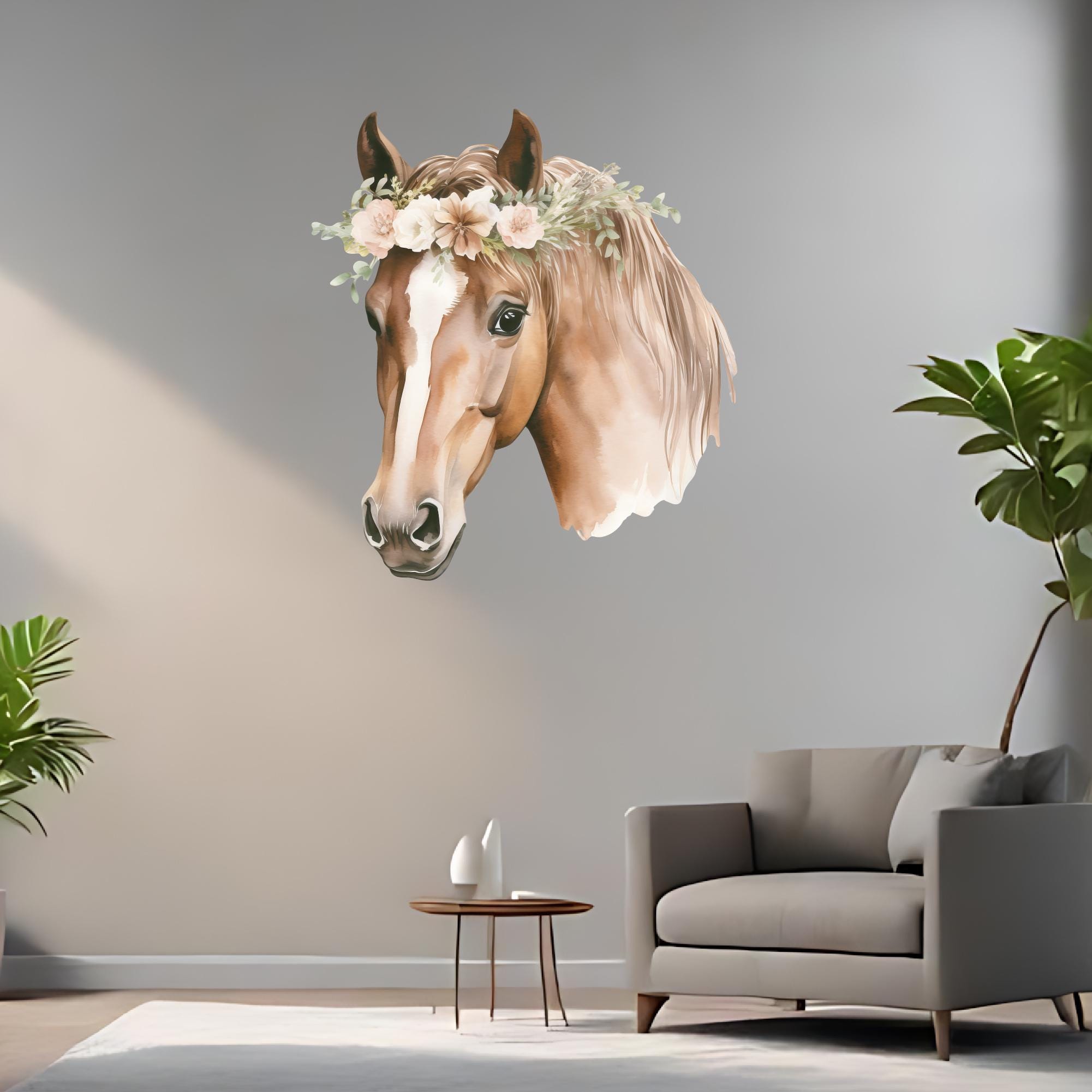 Muursticker naam met paard - Kinderkamer muurstickers
