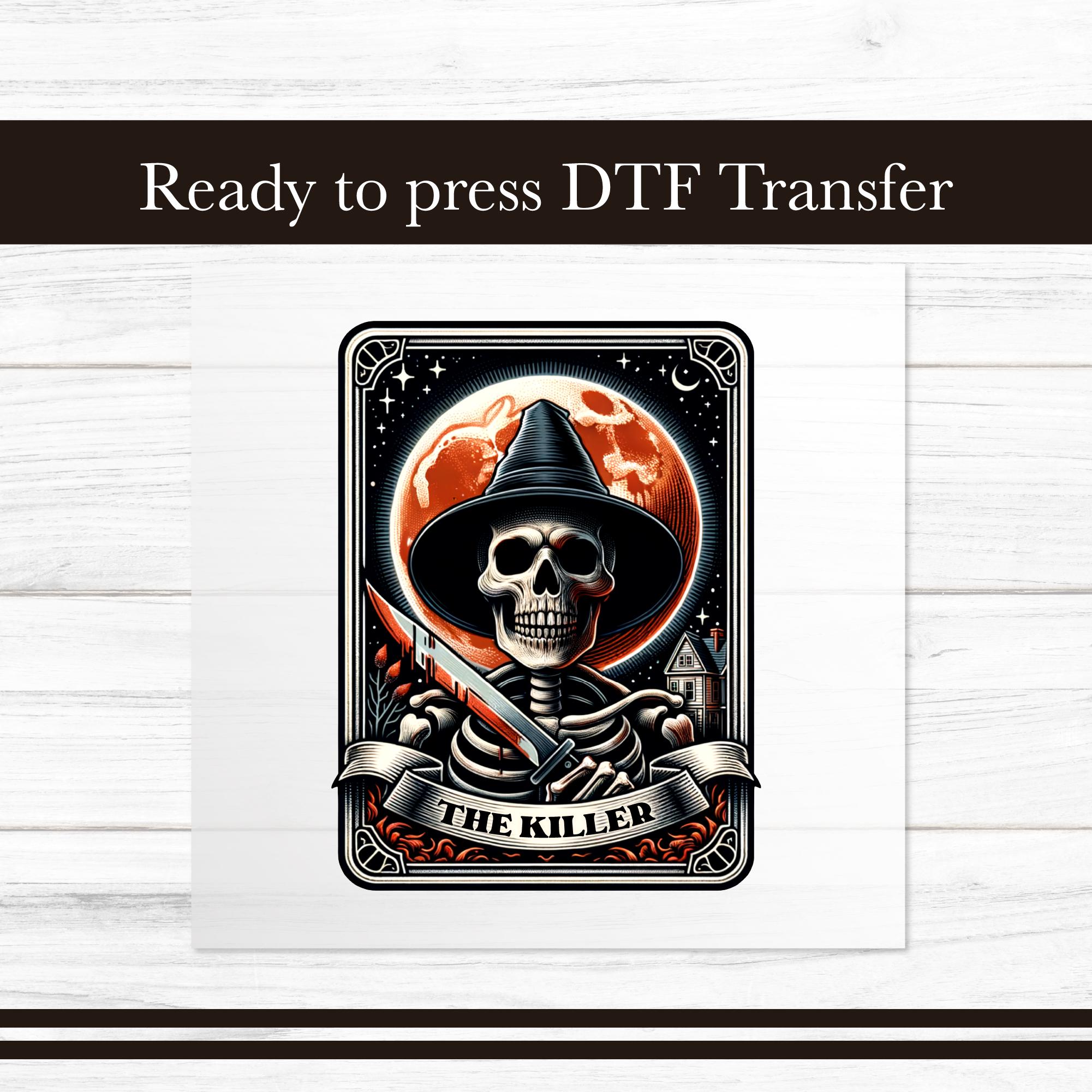 The Killer Tarot Card DTF Transfer, Scary Iron on Transfers Design, Horror Ready to Press Graphic , DTF for T-Shirts Gift Sublimation DIY