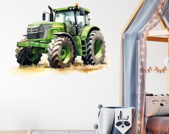 HGSHUO Lot 4 Affiches Murales Tracteur Moderne - Posters Voiture Enfant Décoration Chambre Bébé Garçon 20x25 Cm - Style Minimaliste
