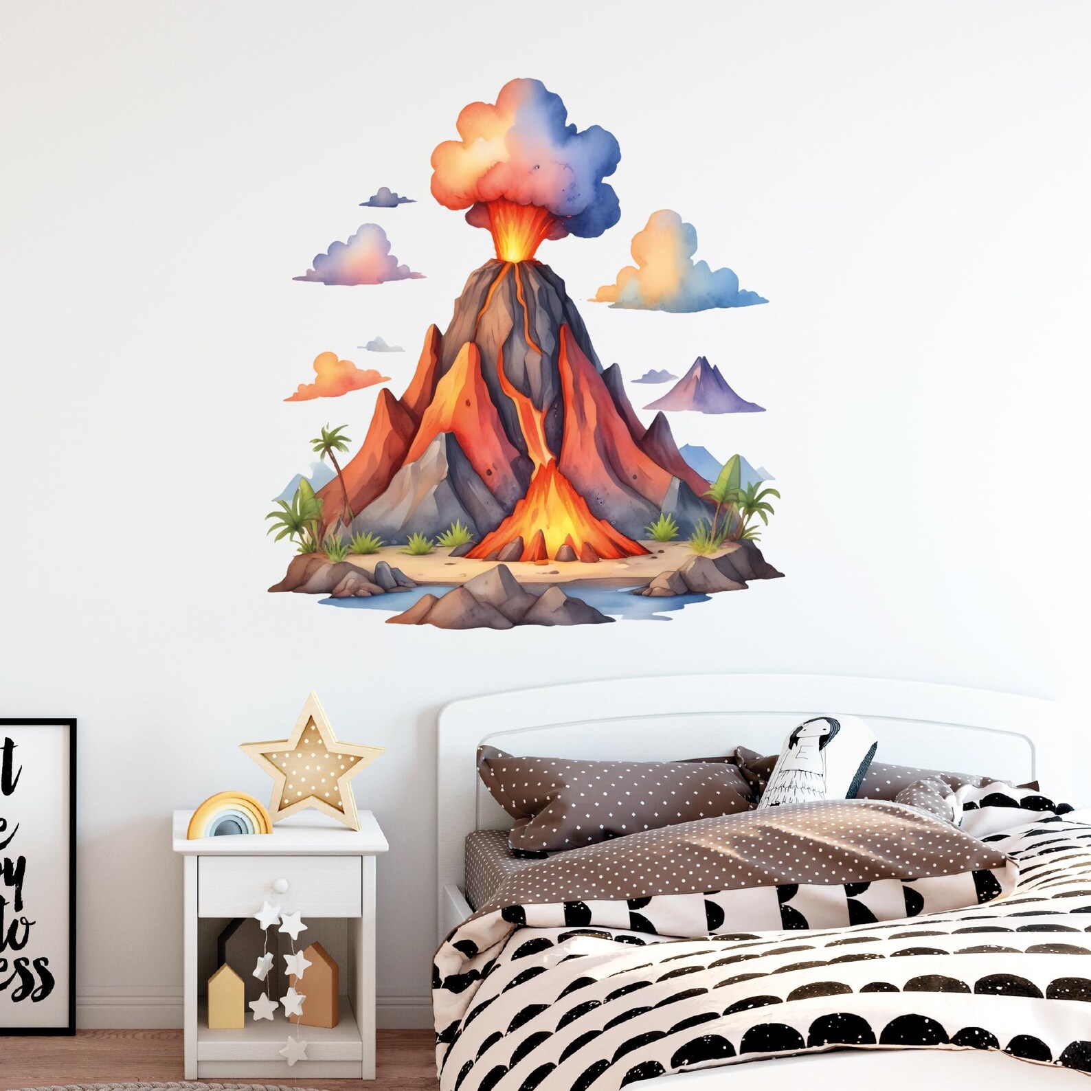 Volcano Wall Decal Dinosaurs Volcano Wall Decals Nursery Kids Bedroom ...
