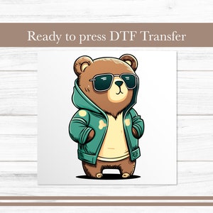 Bear DTF Transfer - Tddy Bear Heat Transfer for T Shirts Funny Graphic Clothing - Ready to Press Custom DTF Transfers Prints