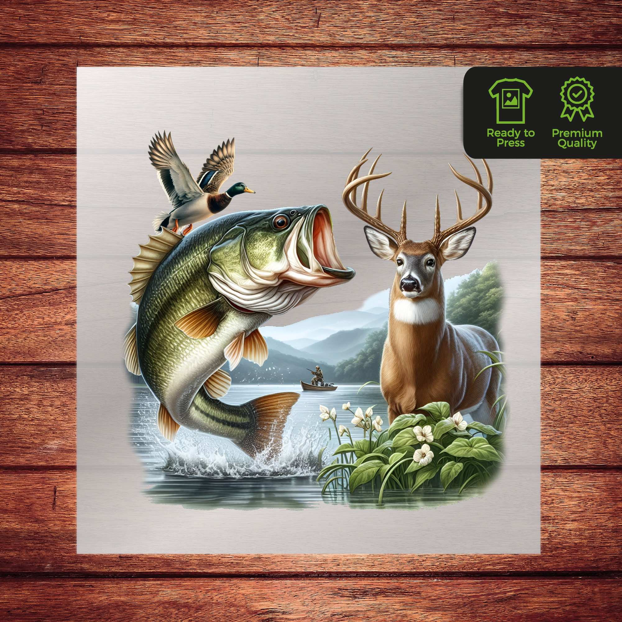 Hunting Deer DTF Transfer, Bass Hunting T Shirt, Perfect Custom Tees, Ready to Press Transfers DTF Duck Hunting Shirts
