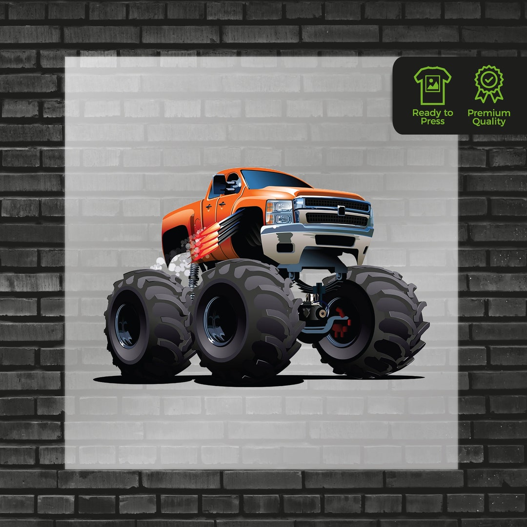 Truck DTF Transfer, Monster Truck Design, Readytopress Graphic for