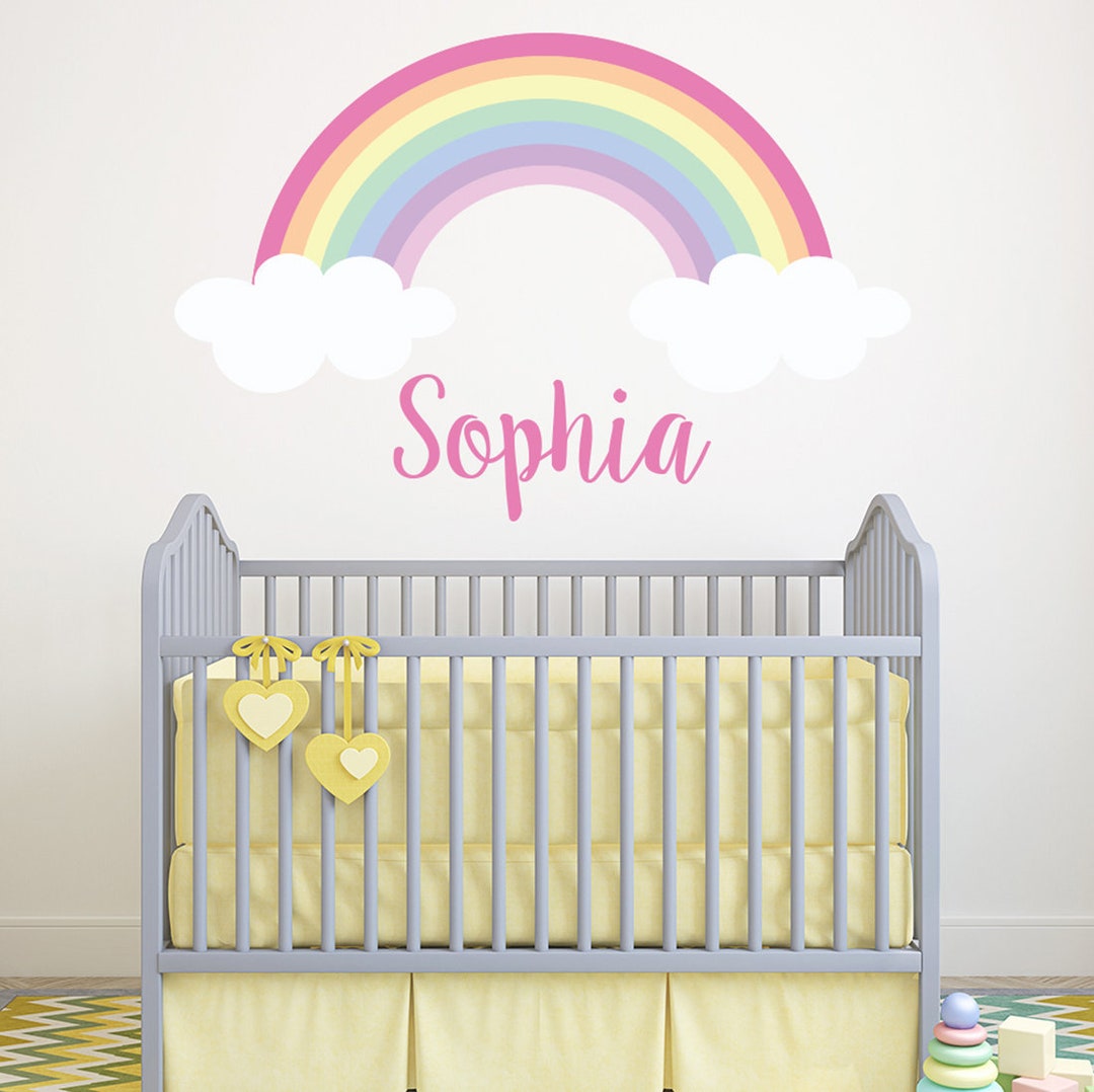 Personalized Name Wall Decal Rainbow Wall Art Decal Girls Nursery ...