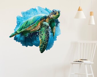 Cute Astronaut Turtles Wall Decal | Space Turtle Cartoon Vinyl Sticker For Kids Room, Nursery, Bedroom Decor - 8x10 Inch - View #7