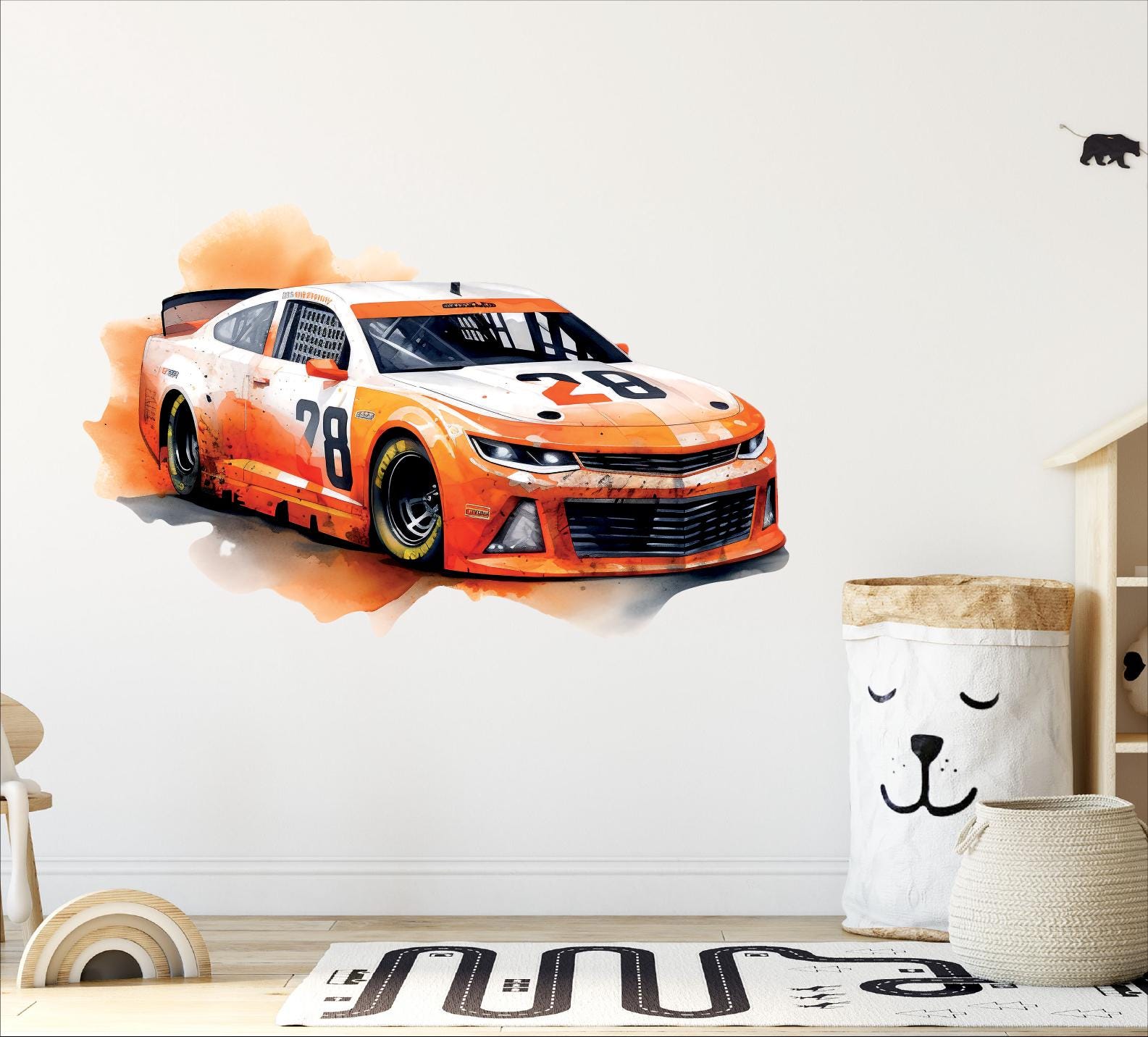 Race Car Wall Decal Sticker, Nascar Wall Decals, Kids Room Wall Decor ...